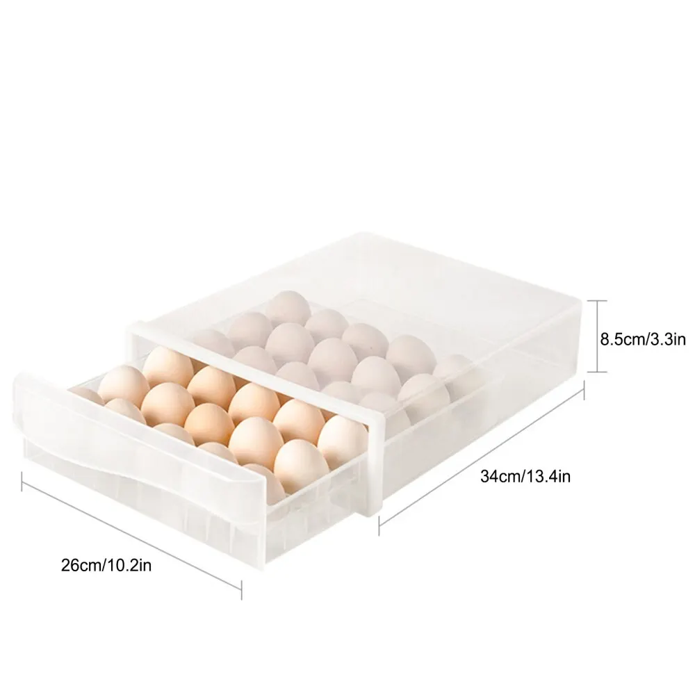 

Household Egg Storage Box Drawer-Type Refrigerator Storage Box Plastic Transparent Dumpling Box Egg Tray