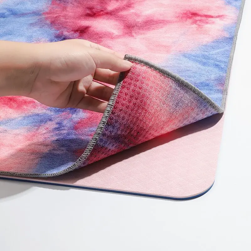 

Tie-dye Yoga Drape Microfiber Silicone Non-slip Women's Indoor Pilates Shaping Sports Accessories Gym Fitness Exercise Mat Cover