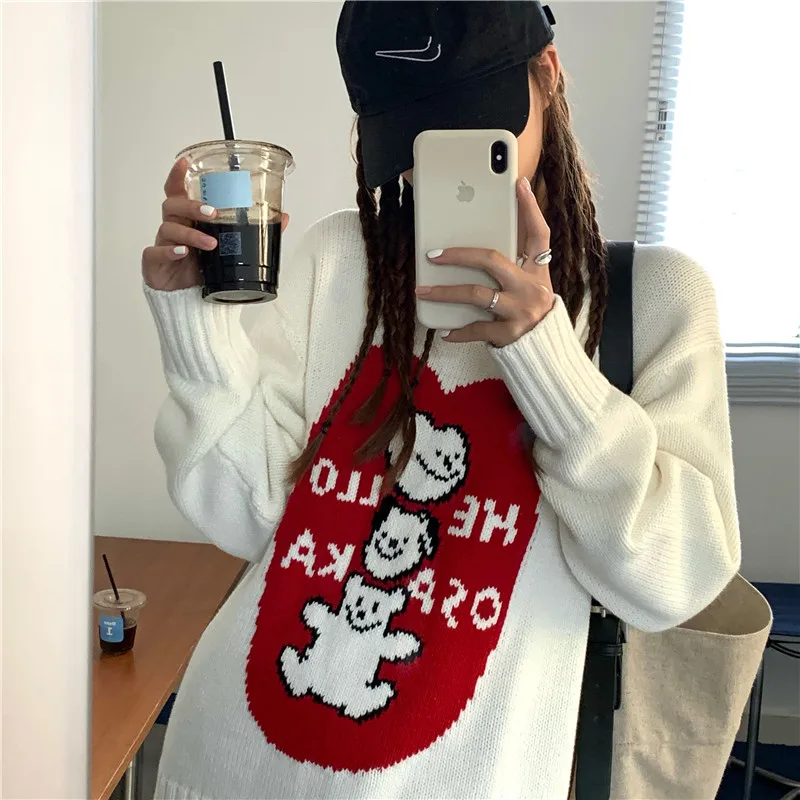 

2020 New Sweaters Women's Jumper Pullover Autumn Winter Oversized Knit Sweater Tops For Fashion Female
