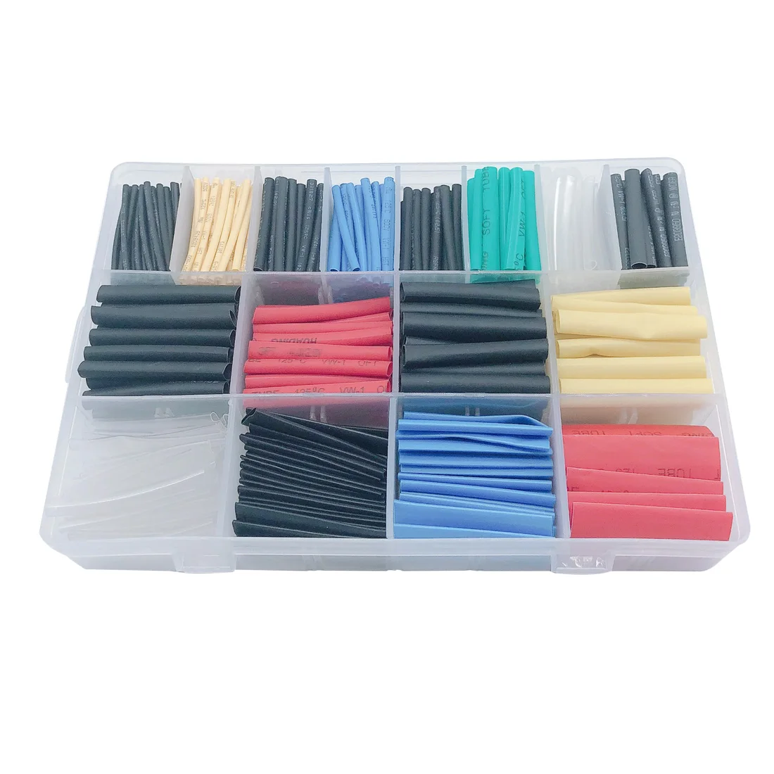 580PCs 127/328/580 ПК Ассорти Полиолефиновая термоусадочная трубка для прокладывания проводки кабельной муфте Обёрточная бумага жгут проводов с полиолефина Ванна проволочная коробка - Цвет: 580PCs