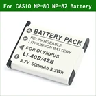 Аккумулятор для цифровой камеры CASIO NP-80 NP-82 QV-R70 QV-R80 QV-R100 QV-R300 EX-Z330 EX-Z335 EX-S8 EX-ZS5 EX-ZS6 EX-ZS100 EX-ZS160