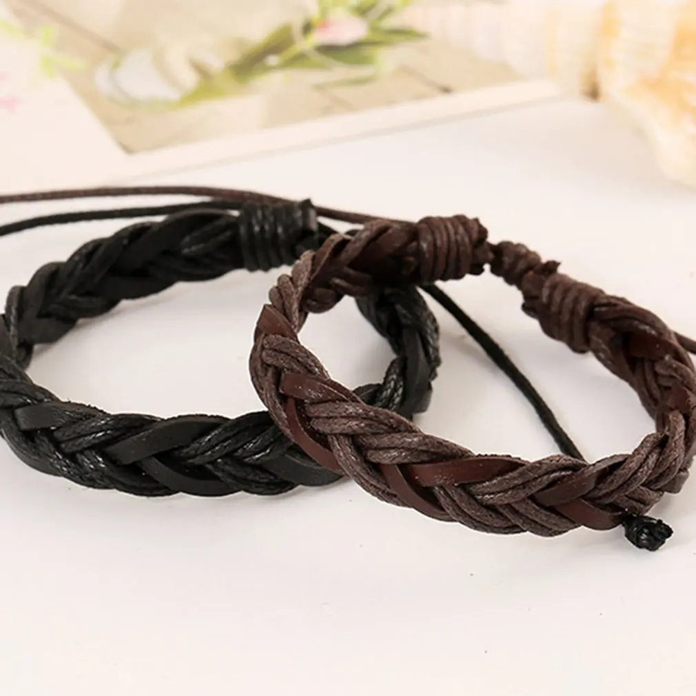 Модный тканый браслет для пары мужчин и женщин в стиле ретро ювелирный
