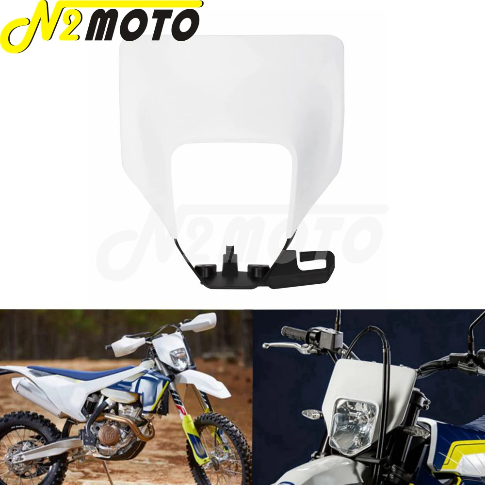 Мотоцикл Белый обтекаемые фары крышка объектива для 701 супермото FE 250 350 450 501 TX TE 125