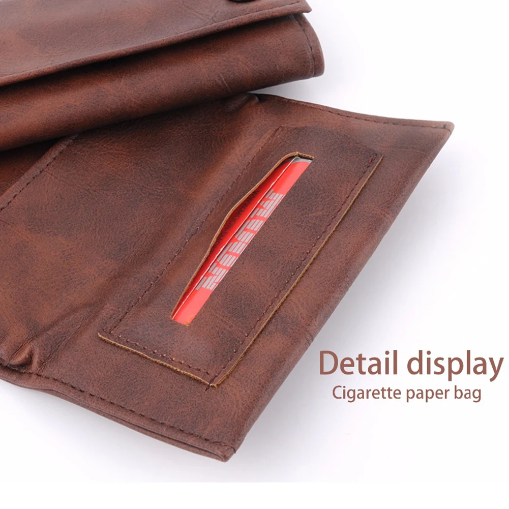 Модная сумка для табака из искусственной кожи коричневого цвета Портативная