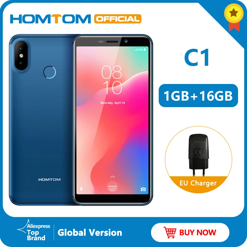Глобальная версия HOMTOM C1 16G rom 5 дюймов мобильный телефон 13 МП камера отпечаток