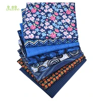 8pcslotplain cotton fabricpatchwork clothblue floral serieshandmade diy quiltingsewing craftcushionbag textile material