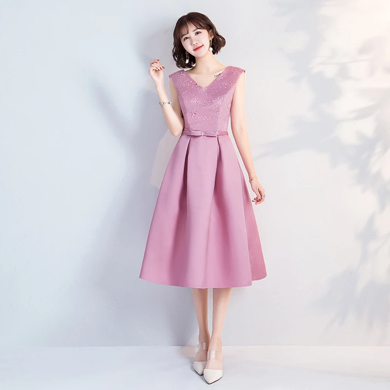 ТРАПЕЦИЕВИДНОЕ свадебное платье подружки невесты с круглым вырезом элегантное