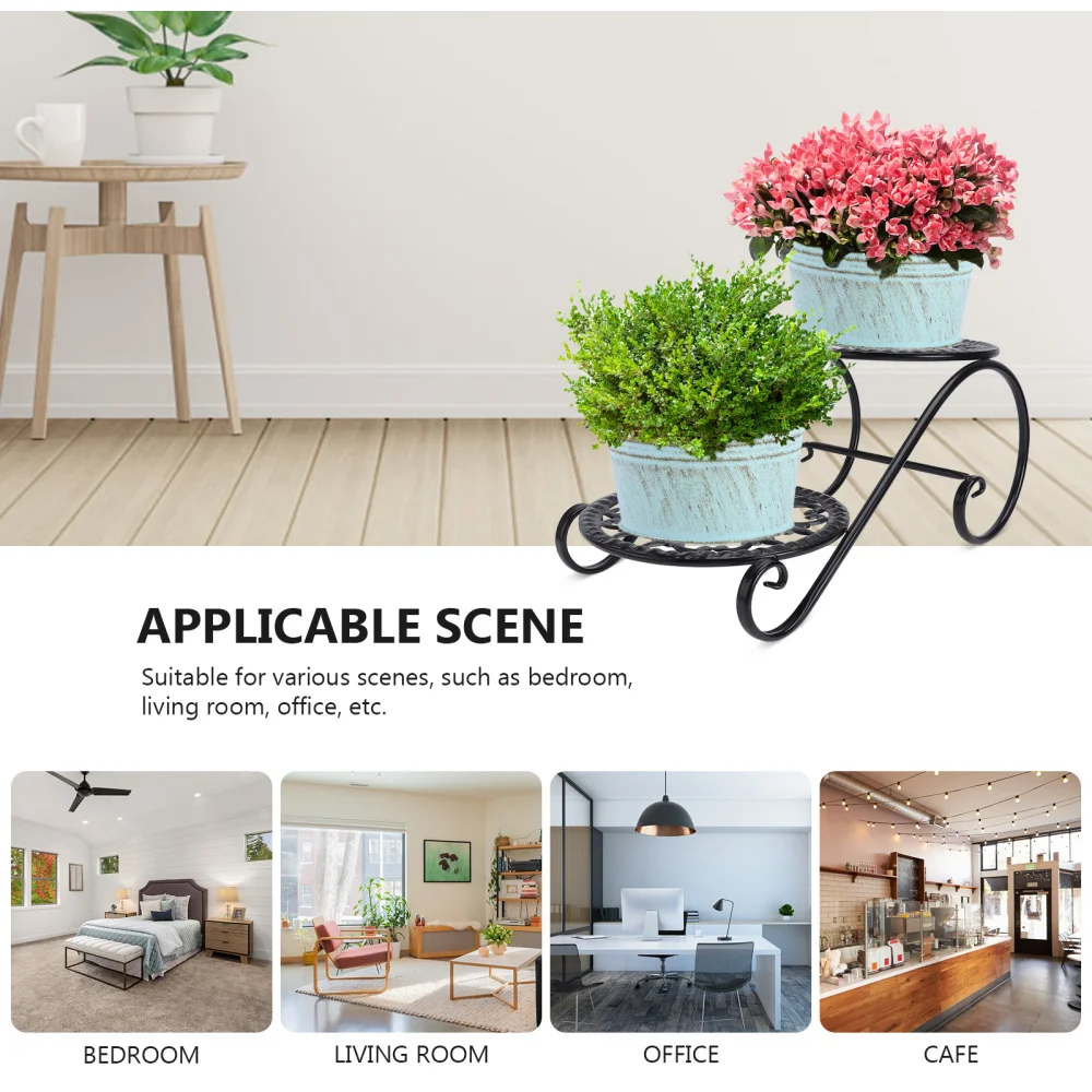 

1pc Exquisite Iron Craft Flowerpot Rack Delicate Plant Pot Display Shelf