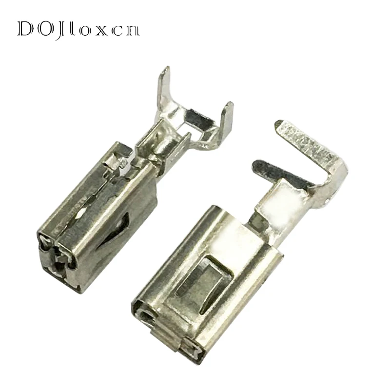 

20/50/100/200 Pcs 6.3mm Automotic Wiring Female Terminal Tinned Copper Big Square Terminal Plug Socket 1241414-1/1241416-1