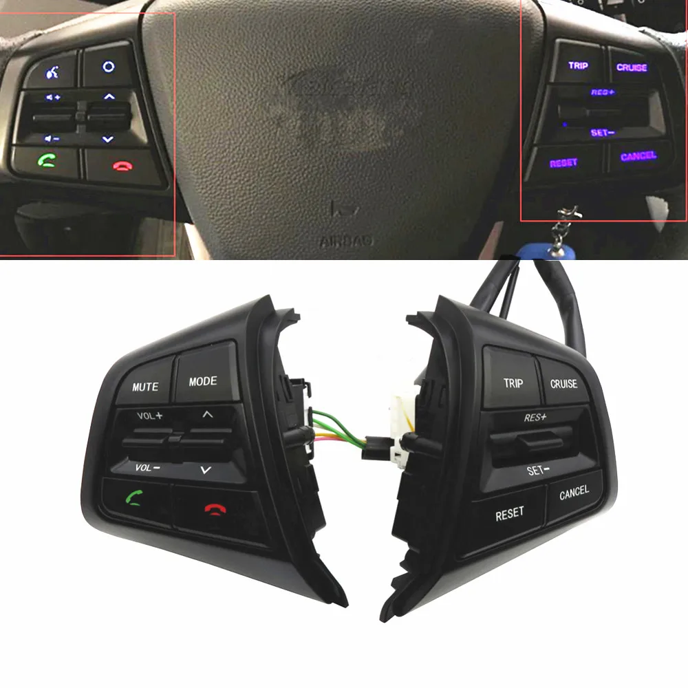 For Hyundai ix25 (creta) 1.6L 2.0L Steering Wheel Control Buttons Remote Cruise Control Bluetooth Button with Wire