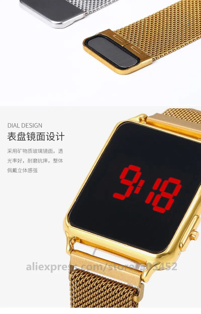 100 шт./лот горячие продажи светодиодные цифровые магнитные часы с ремешком