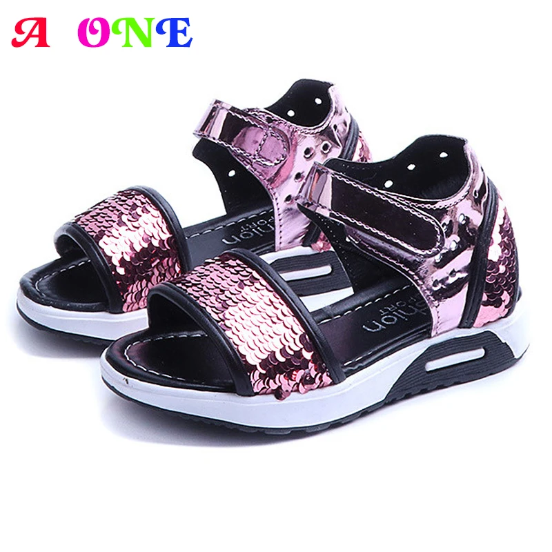 Летние зеленые фиолетовые модные сандалии с блестками на мягкой подошве для