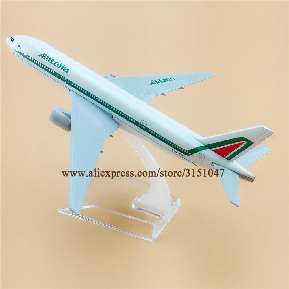 Модель самолета из металлического сплава 16 см итальянская авиакомпания Alitalia B777