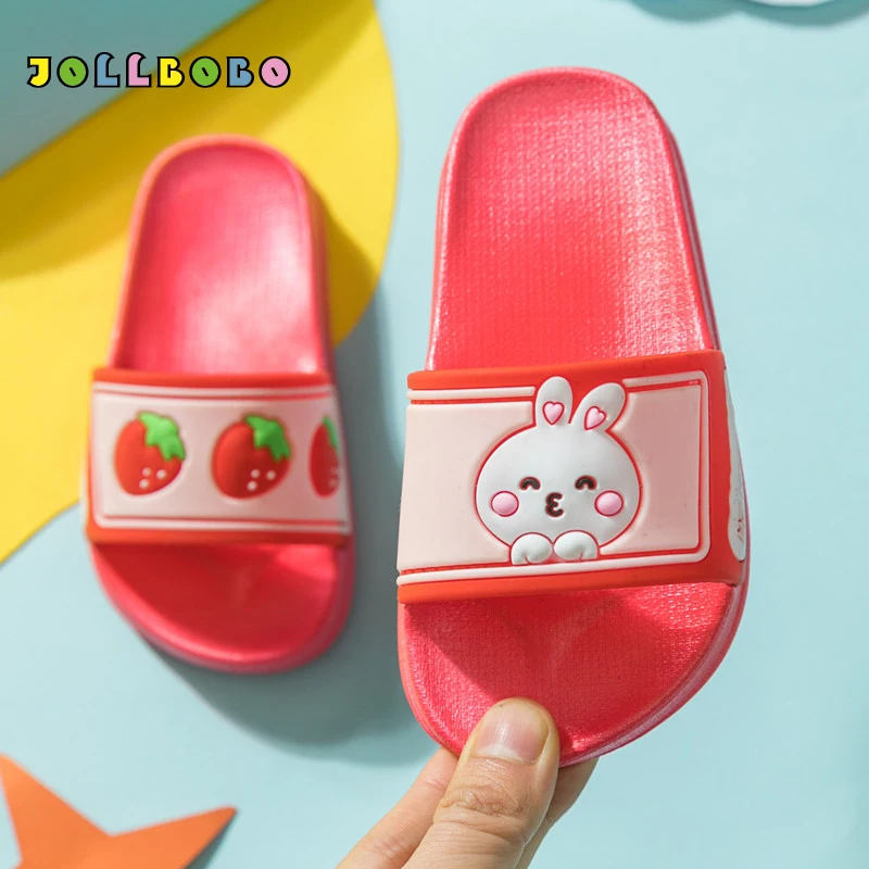 

Big Kids Slippers Indoor Cute Cartoon Bear Rabbit Summer Non-slip Bathroom Children Slippers Boys Girls Flip Flops Beach