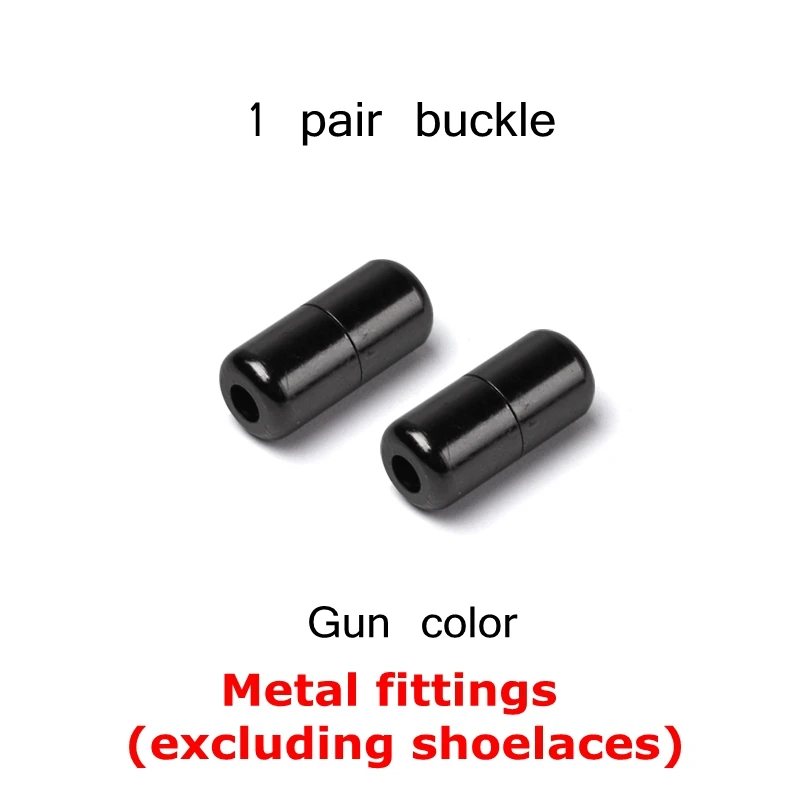 2pcs Gun color Круглые эластичные шнурки без шнурков, шнурки для обуви для детей и взрослых, шнурки для ленивых, металлические шнурки для быстрой обуви унисекс, 1 пара - Цвет: 2pcs Gun color