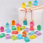 Деревянная Магнитная игра Монтессори, игрушки для детей, Обучающие буквы, цифровые познавательные цвета, деревянная математическая Рыбка, игрушка в подарок