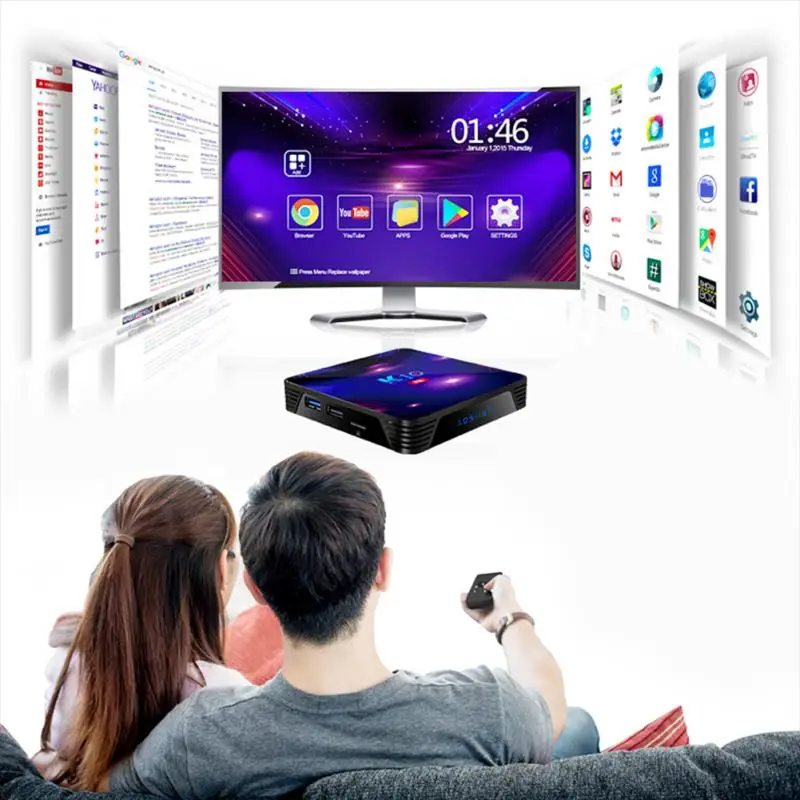 

ТВ-приставка K10 4 Гб + 32 Гб 8K Android S905X3 Смарт ТВ-приставка 2,4G/Φ WiFi домашний пульт дистанционного управления Google Play Youtube медиаплеер телеприставка