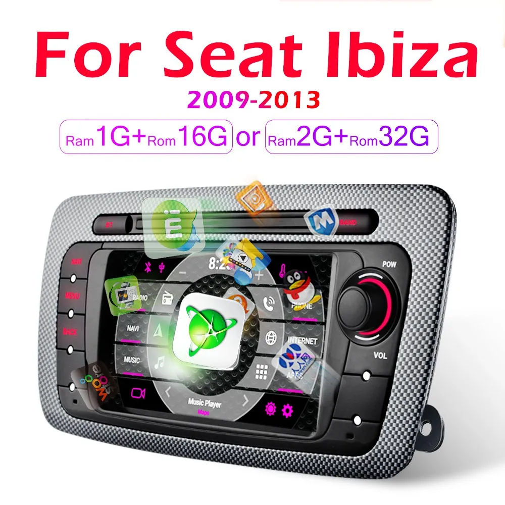 Автомагнитола 2 Din Android мультимедийный видеоплеер для Seat Ibiza 6j 2009 2010 2011 2012 2013