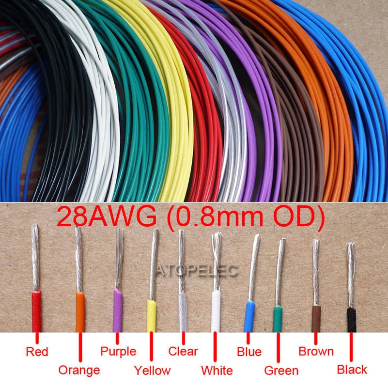 28AWG 0 8 мм OD посеребренный FEP провод высокой чистоты OFC медный кабель Hi-Fi аудио DIY