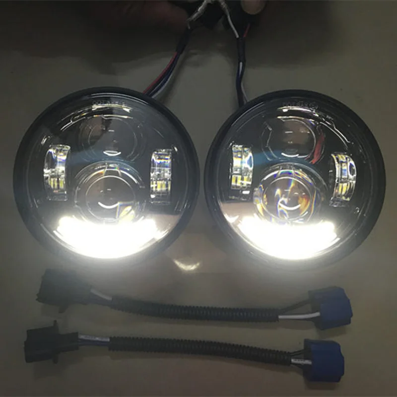 LED Motorcycle HeadLights Head Lamp DRL For Harley Fat Bob FXDF 2008-2016 Black | Light Assembly