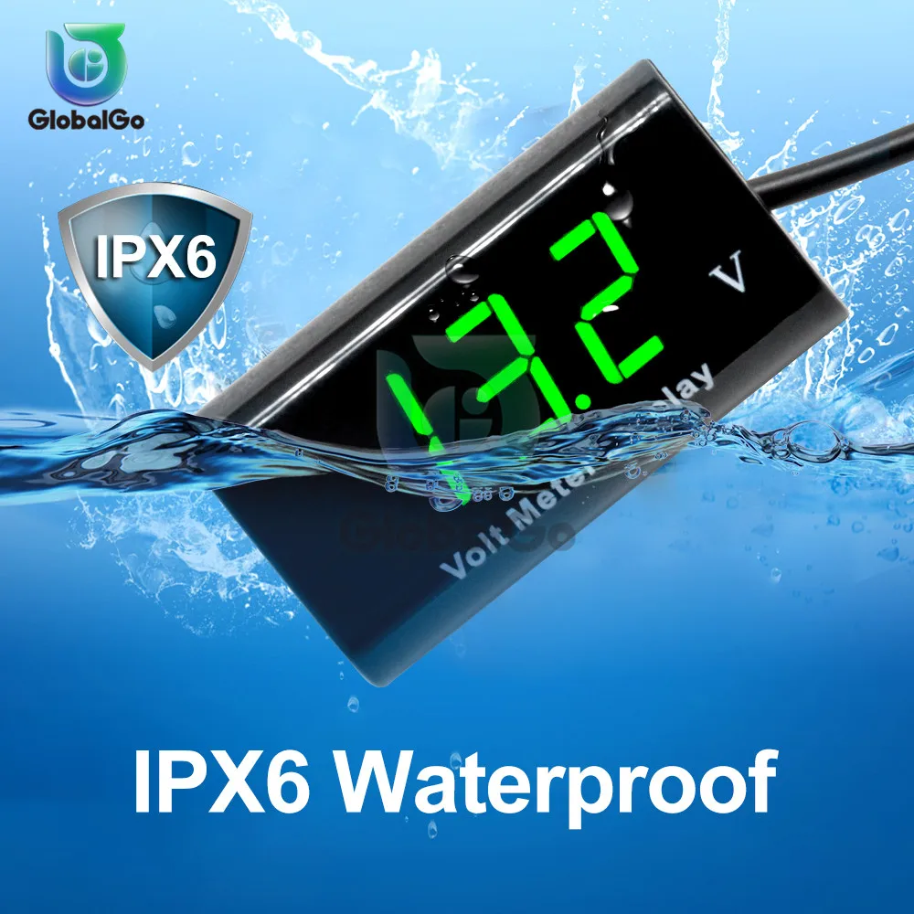 0 56 ''светодиодный вольтметр IPX6 водонепроницаемый измеритель напряжения для