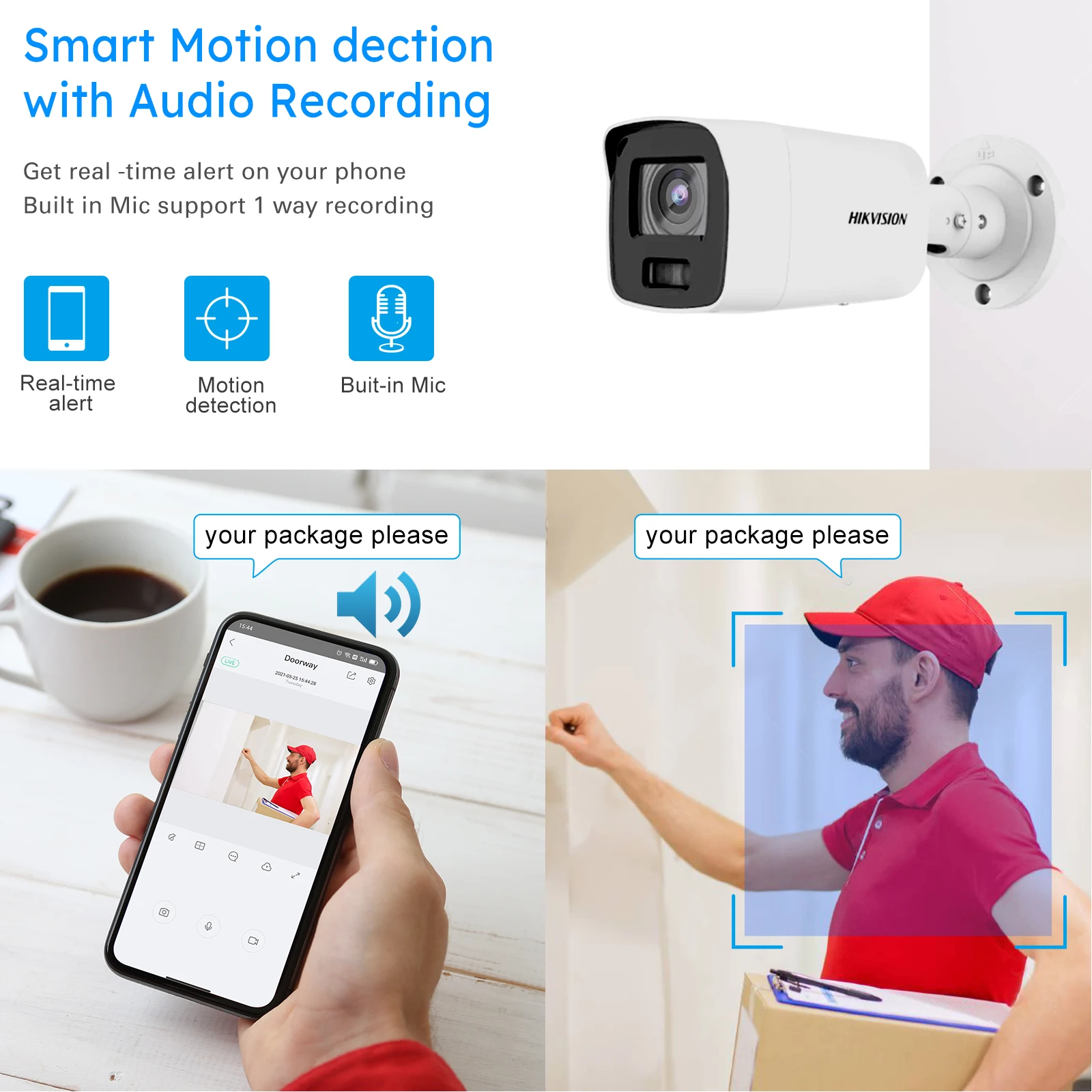 IP-камера Hikvision 4K 8 Мп с встроенным микрофоном |