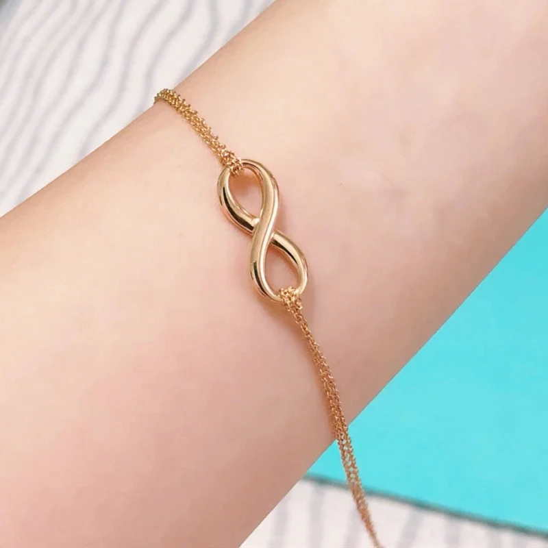 8 бесконечных двойных цепей браслеты из стерлингового серебра S925 пробы Модные