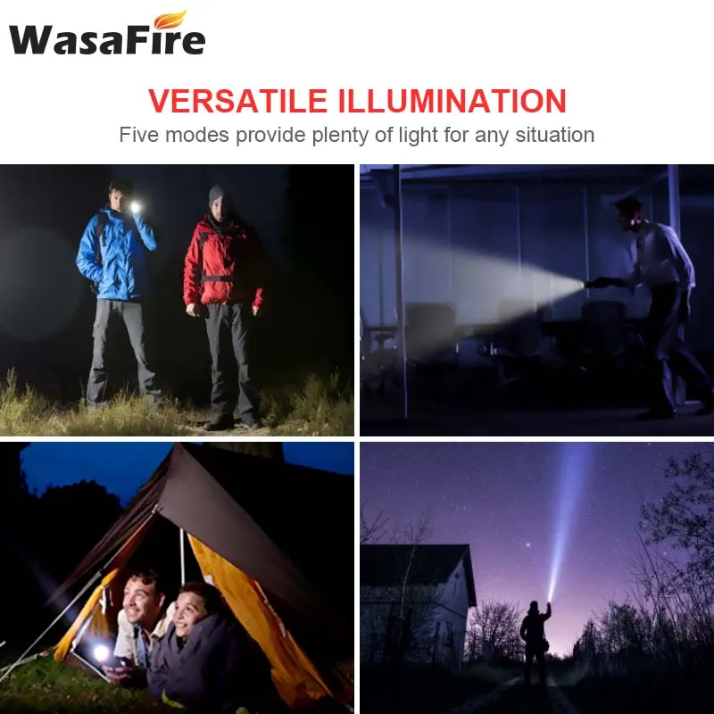 

XHP50 18650 Self Defence Torch Zoomable 3 Modes Led Flashlight Adjustable Focus Waterproof Camping Lanterna with Charging Cable