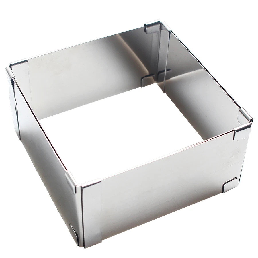 Регулируемое кольцо мусс круглая и квадратная форма для выпечки из нержавеющей