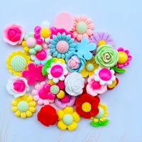 20 pieces of new resin cute cartoon flower series flat back scrapbook diy embellishment mobile phone shell accessories 054
