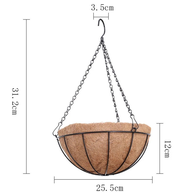 Кокосовое подвесные корзины цветочный горшок железная подвесная корзина для
