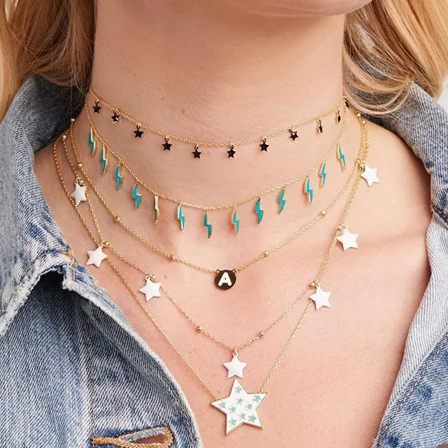 Женское Ожерелье чокер из серебра 925 пробы с эмалью|Ожерелья| |