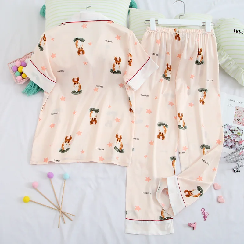 Создание 101 Летний Новый стиль Чистый хлопок дамы кардиган пижамы сладкий с