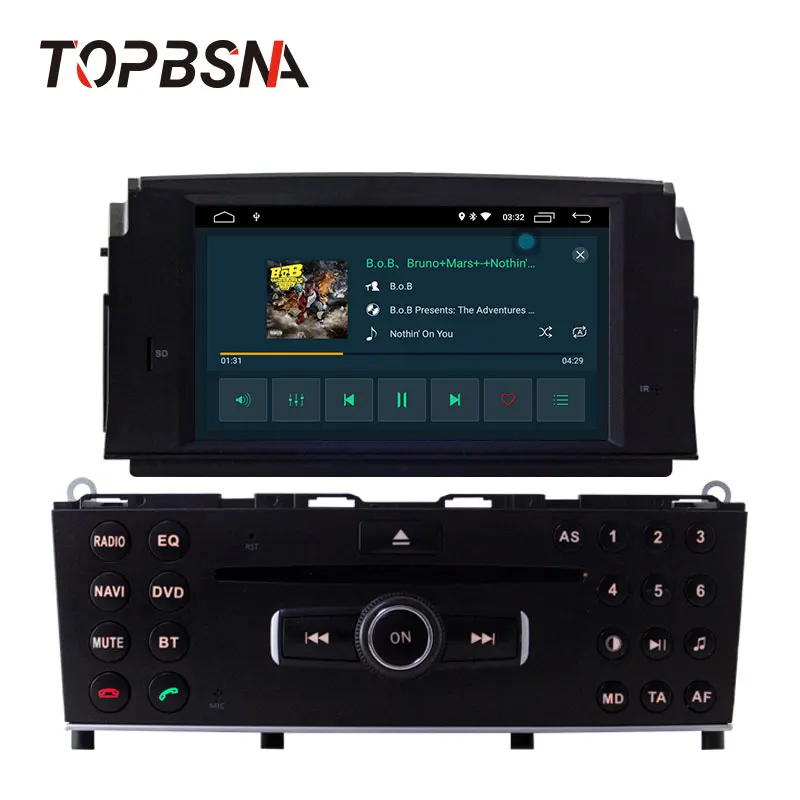 TOPBSNA 1 Din Android 10 автомобильный dvd-плеер для Mercedes Benz C200 C180 W204 2007-2010 WIFI Мультимедиа GPS Navi
