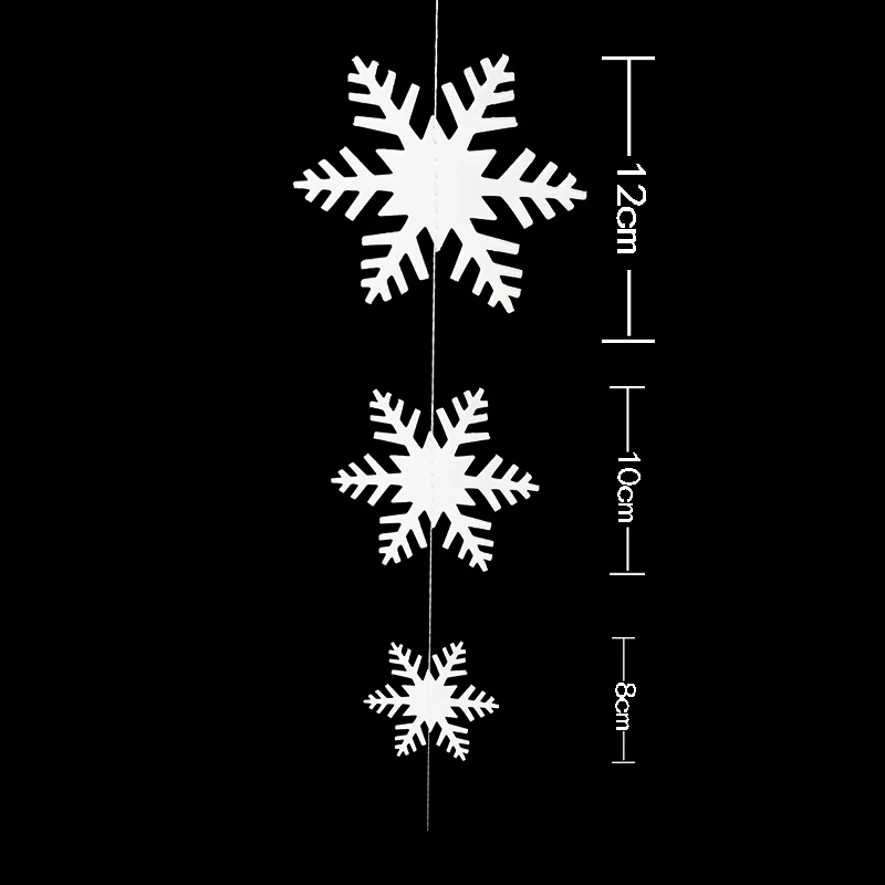 3meter White Snowflake Paper Garland Wall Hanging Christmas Tree Ornament Banner Winter Wedding Birthday Party Home Decor Natal | Дом и сад