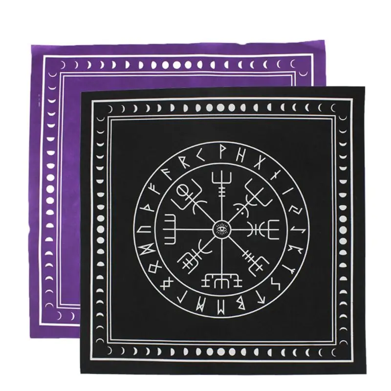 

50*50cm Non-woven Tarot Tablecloth Rune Divination Altar Patch Tarot Table Cover Board Game Cards Pad Mat Textiles Black Purple
