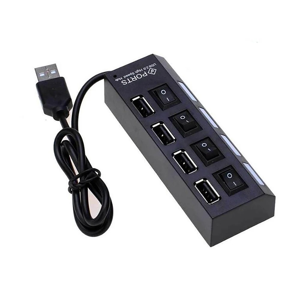 Usb-хаб с выключателем 4 порта USB 2 0 USB-адаптер питания высокоскоростной