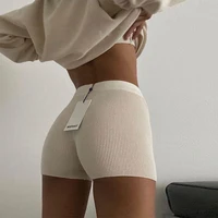 casual fashion white women knitted biker bodycon shorts summer white cotton short sweat mini sexy shorts femme black short