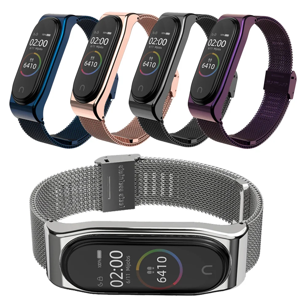 Металлический браслет для Xiaomi Mi Band 4/3 ремешок на запястье Miband 4 Браслет Смарт часы