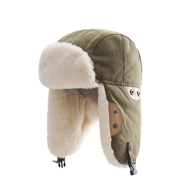 Fashion Bomber Hats for Women Winter Warm Russian Hat with Ear Flap Earflap Girl Outdoor Windproof Cycling Skiing Snow Cap 2021