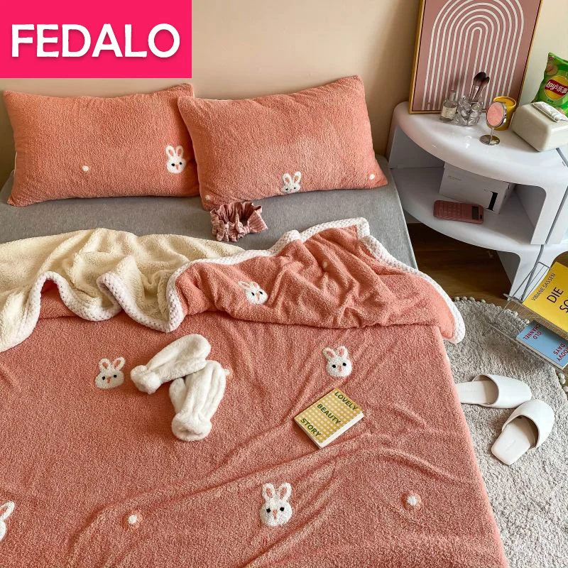 

2021 new plus fleece blanket bedroom lamb velvet bedding cover blanket office alpaca siesta blanket winter cover leg blanket