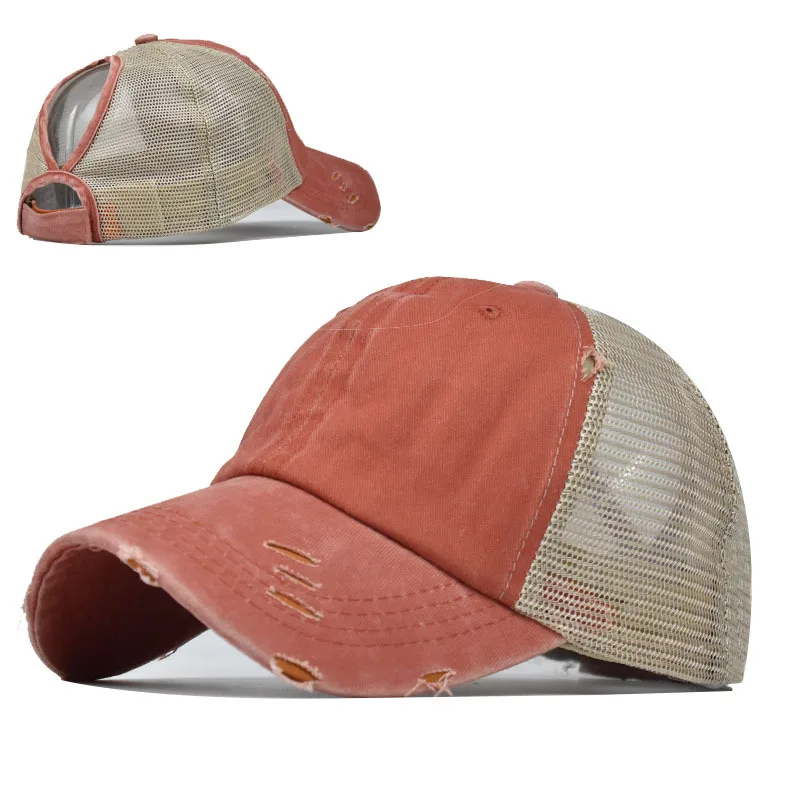 

Women's Mesh Ponytail Baseball Cap Adjustable Broken Hat