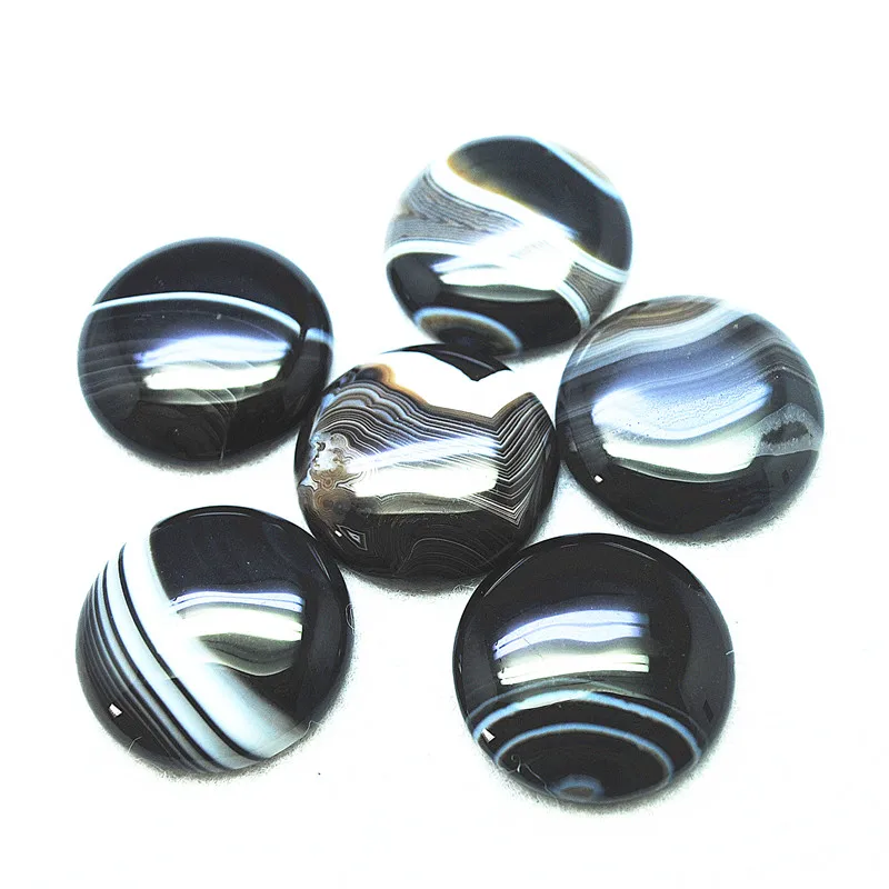 

5PCS Nature Black Onyx Cabochons Round Shape NO Hole Size 30MM Wholesale Price Loose Beads Jewelry Components