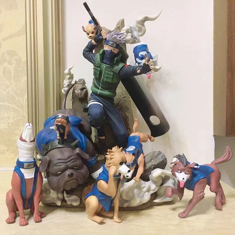 Аниме Какаси Gk статуя Хатаке с собаками ниндзя набор ПВХ 1/6 Коллекционная модель