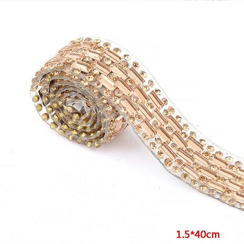 Самоклеющиеся стразы для одежды белая цепочка Стразы | Дом и сад