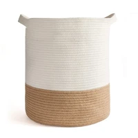 cotton rope basketwoven storage basket and blanket basket 41x45cm decorative basket for toylaundry basket with handle