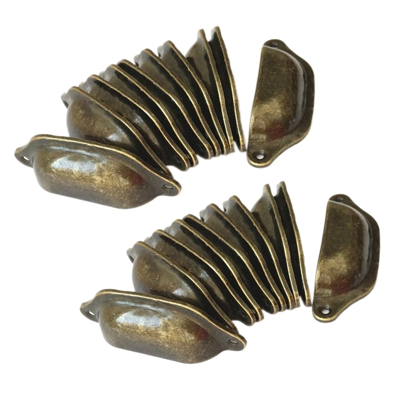 

20 шт Винтаж выдвижные двери шкафа железа чашки в виде раковины ручка шкаф ручки 9,7 см x 3,5 см