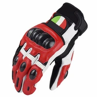 new motorcycle carbon protect red gloves motocross mtb bike riding travelling mens leather gloves