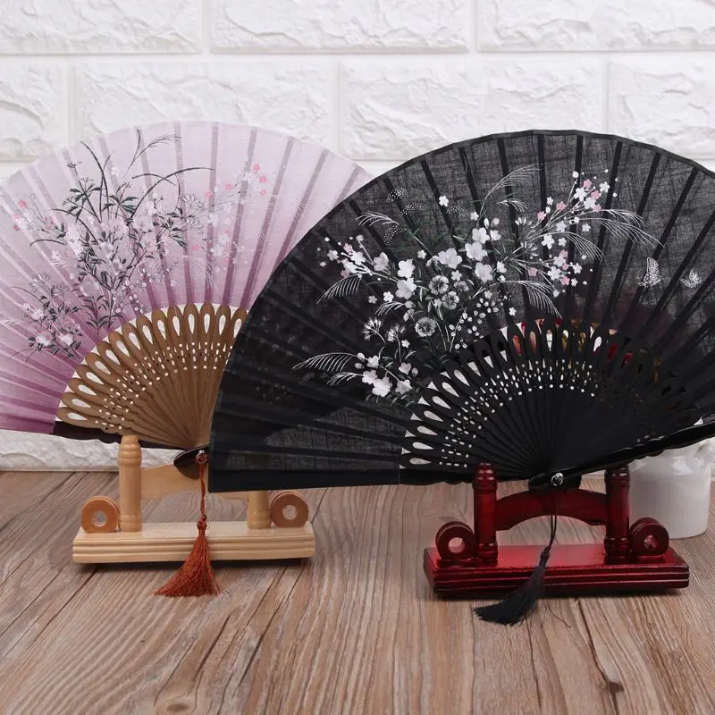 

Chinese Craft Hand Wood Fan Stand Display Base Holder Home Decor Room Decoration Made Of High Quality Wood Practical Convenient