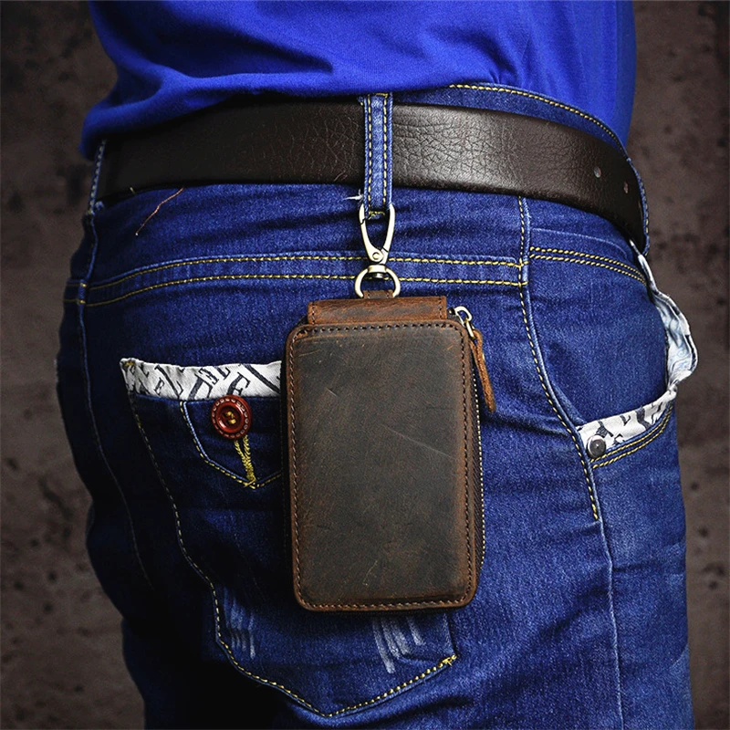 Key Wallet Can hold a lot of keys Retro big key case Landlord zipper hook leather totem Unicorn white tiger fish |
